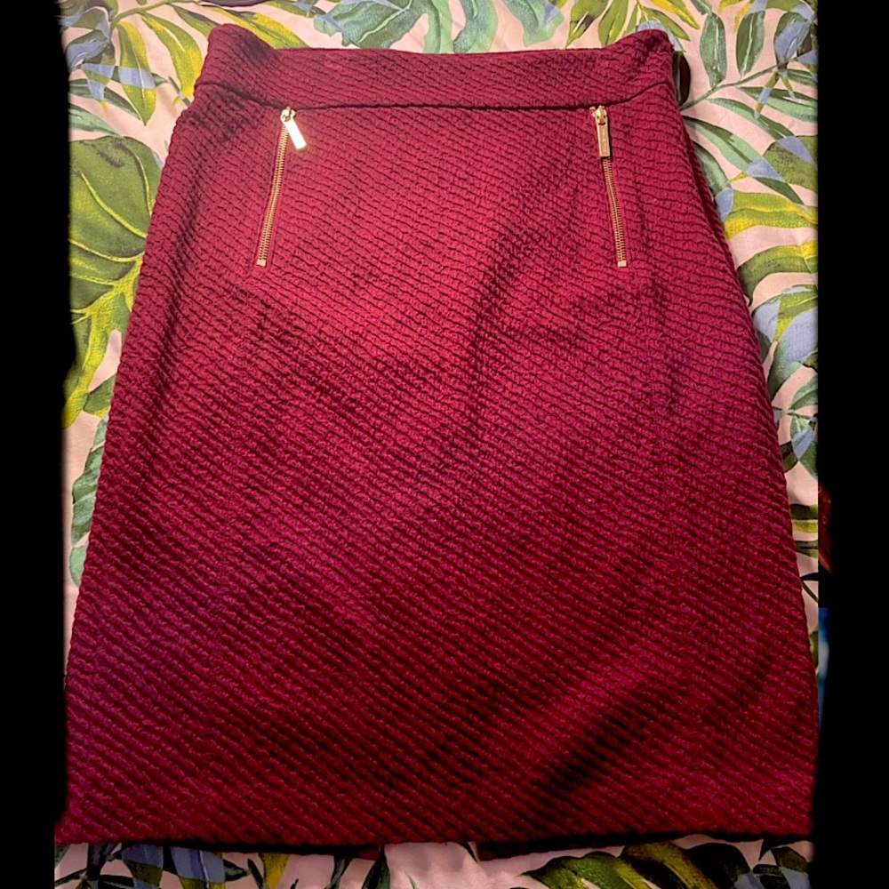 Micheal Kors Burgundy Pencil Skirt